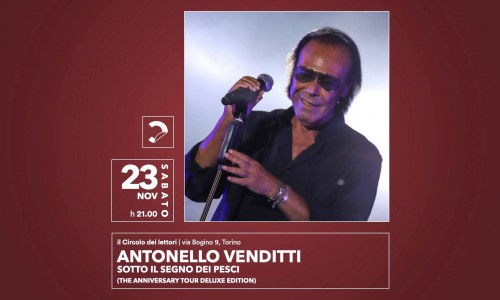 Antonello Venditti: sabato 23 novembre al Circolo dei lettori